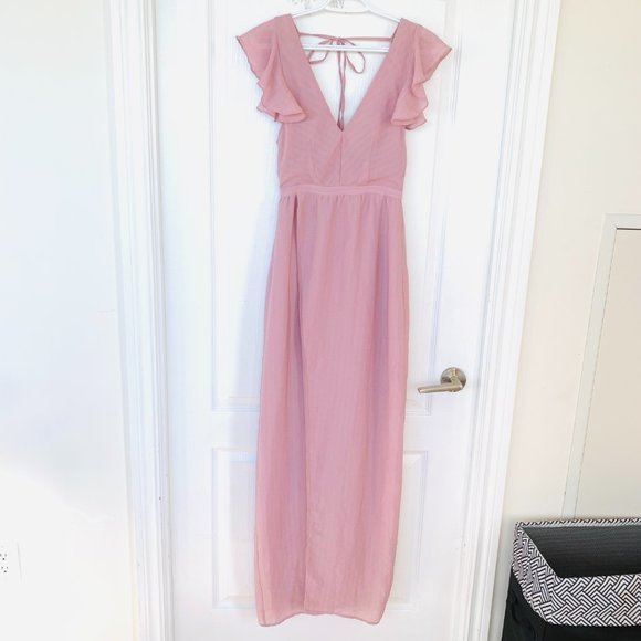 NWT Revolve superdown pink mae ruffle wrap maxi, Sz XS - Picture 3 of 9